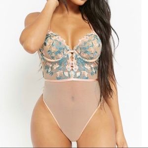 Never Worn, Mesh Floral Bodysuit